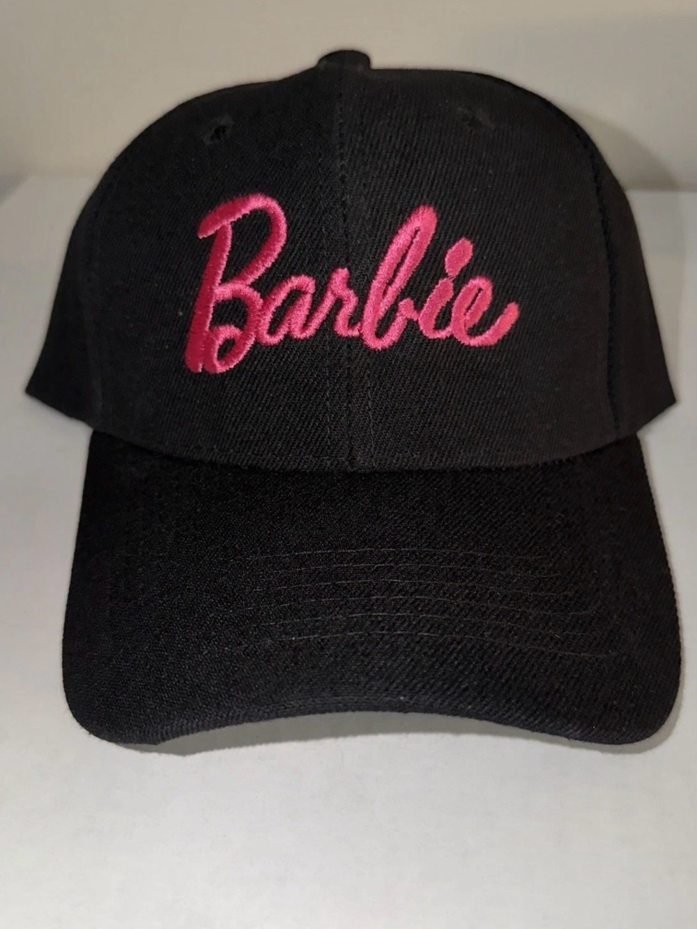 Barbie Black Cap with Hot Pink Script Logo